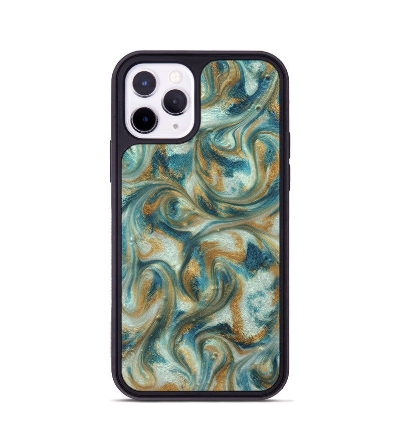 iPhone 11 Pro ResinArt Phone Case - Westyn (Teal & Gold, 822324)