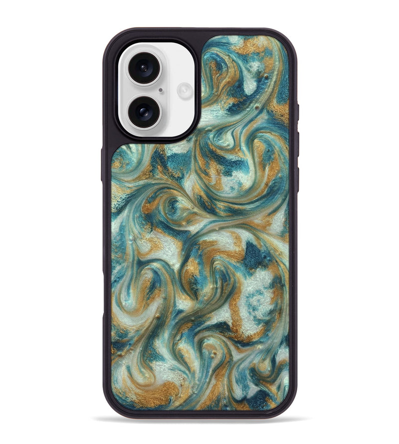 iPhone 16 Plus ResinArt Phone Case - Westyn (Teal & Gold, 822324)