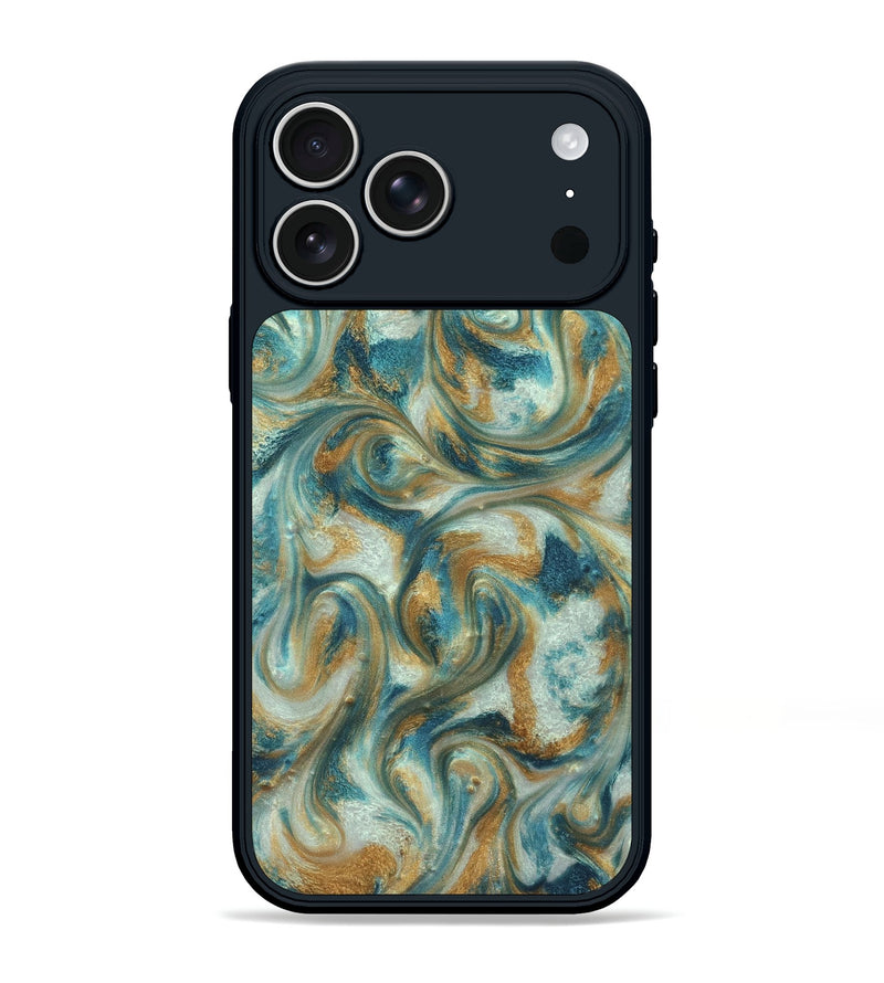 iPhone 17 Pro Max ResinArt Phone Case - Westyn (Teal & Gold, 822324)