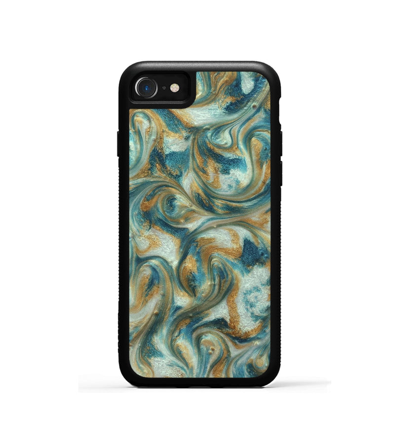 iPhone SE ResinArt Phone Case - Westyn (Teal & Gold, 822324)