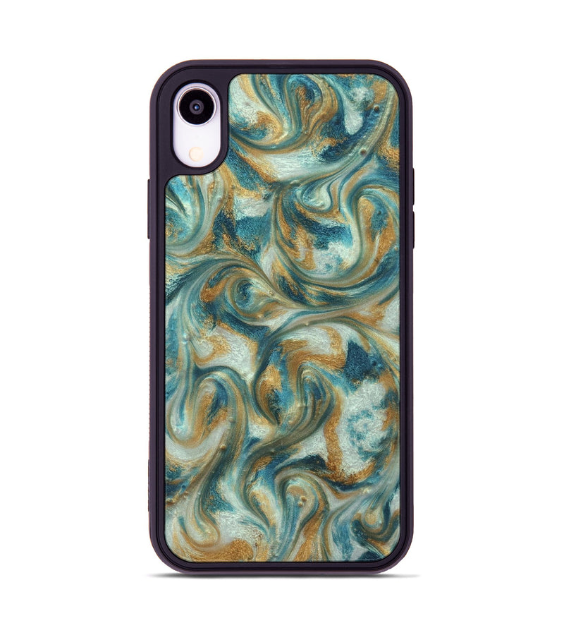 iPhone Xr ResinArt Phone Case - Westyn (Teal & Gold, 822324)