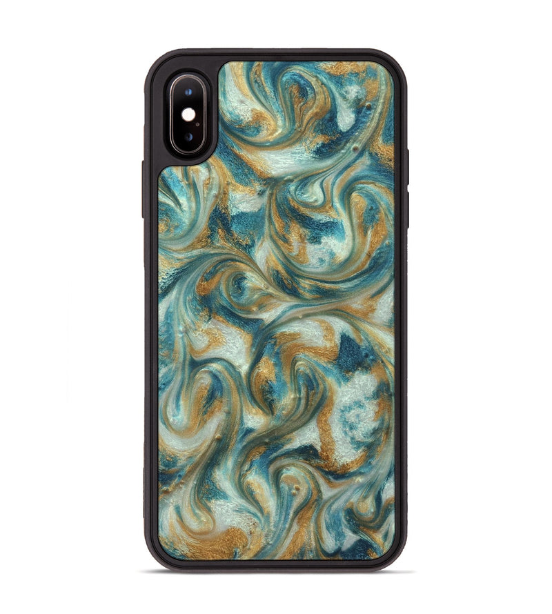 iPhone Xs Max ResinArt Phone Case - Westyn (Teal & Gold, 822324)