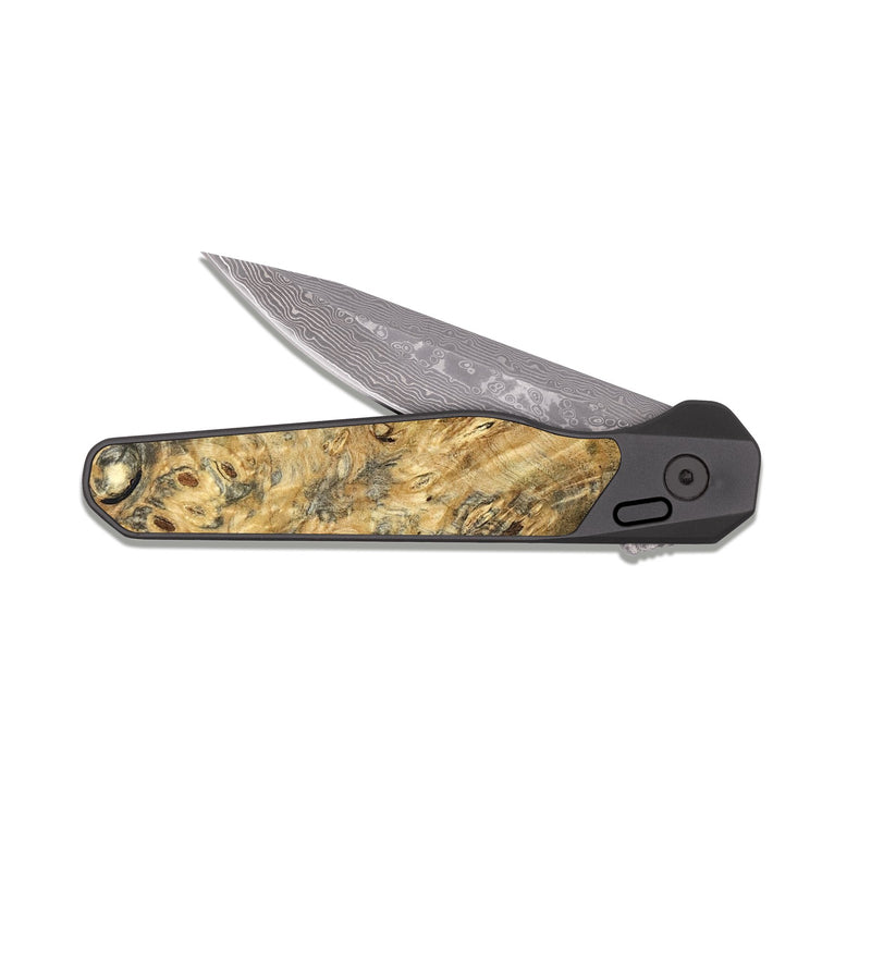 EDC Dark Damascus Wood Pocket Knife - Mallie (Wood Burl, 822327)