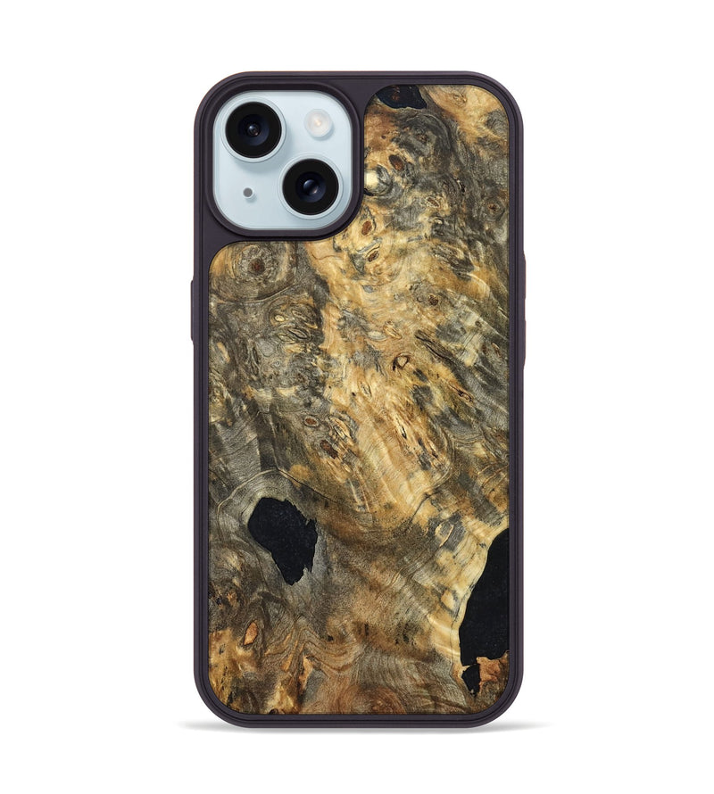 iPhone 15 Wood Phone Case - Mallie (Wood Burl, 822327)