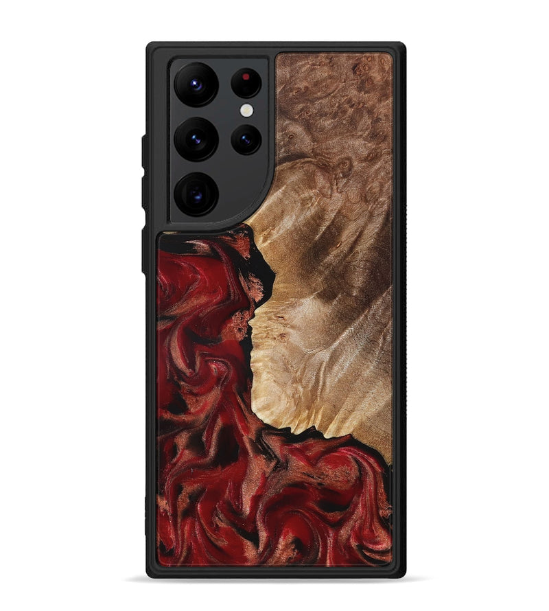 Galaxy S22 Ultra Wood Phone Case - Etta (Red, 822333)