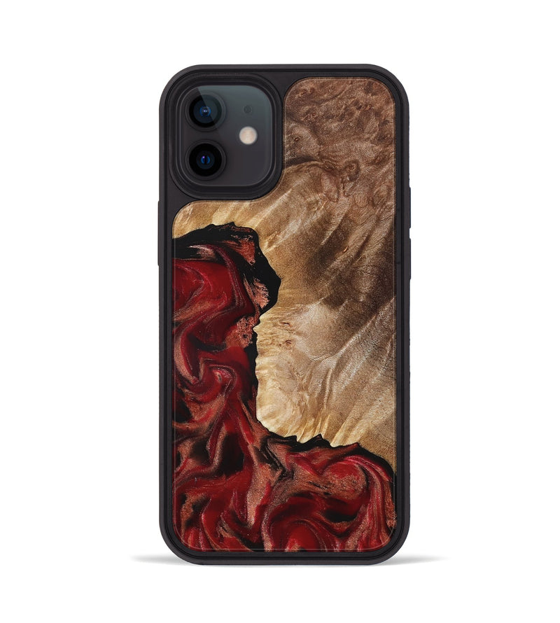 iPhone 12 Wood Phone Case - Etta (Red, 822333)