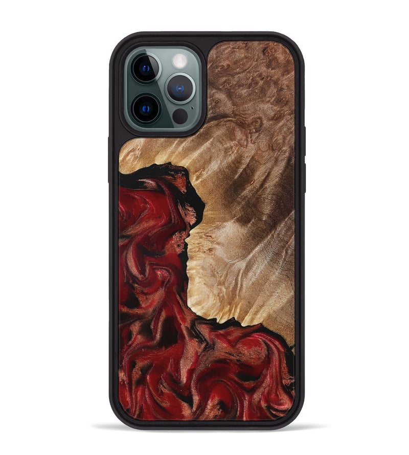 iPhone 12 Pro Max Wood Phone Case - Etta (Red, 822333)