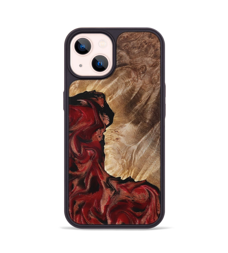 iPhone 14 Wood Phone Case - Etta (Red, 822333)