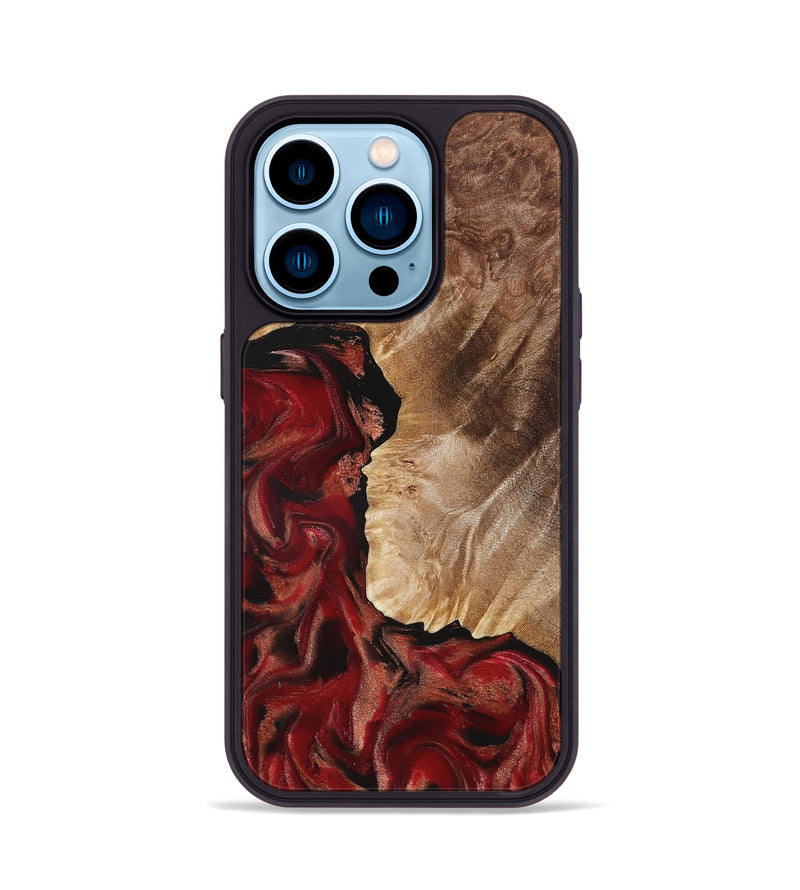iPhone 14 Pro Wood Phone Case - Etta (Red, 822333)