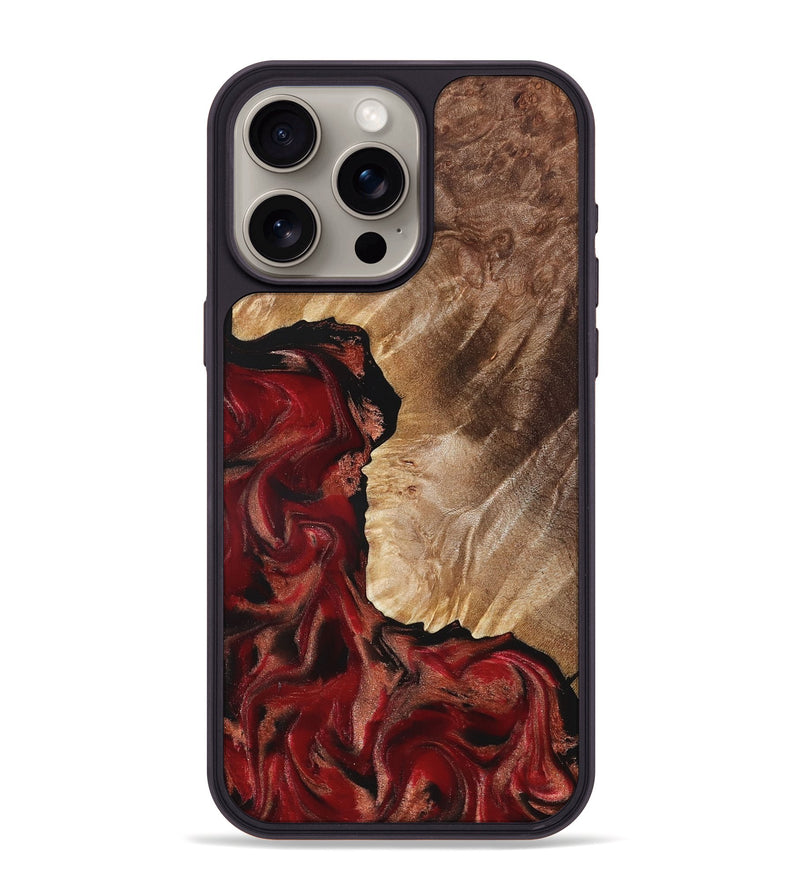 iPhone 15 Pro Max Wood Phone Case - Etta (Red, 822333)