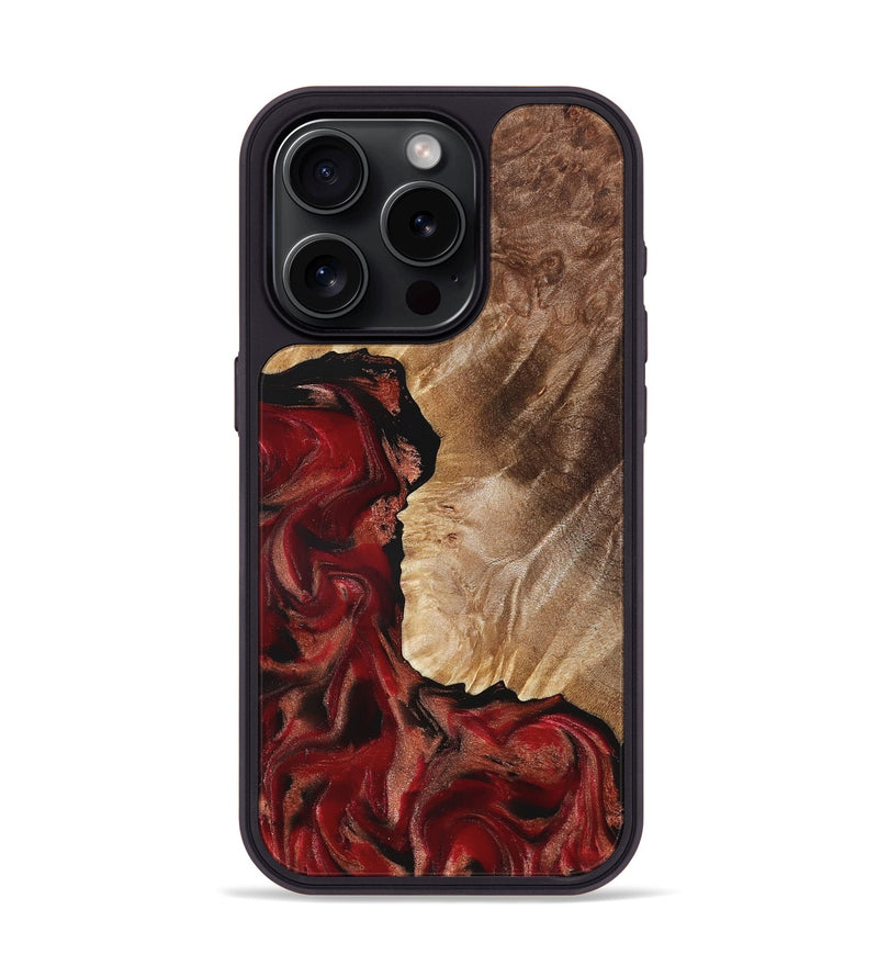 iPhone 15 Pro Wood Phone Case - Etta (Red, 822333)