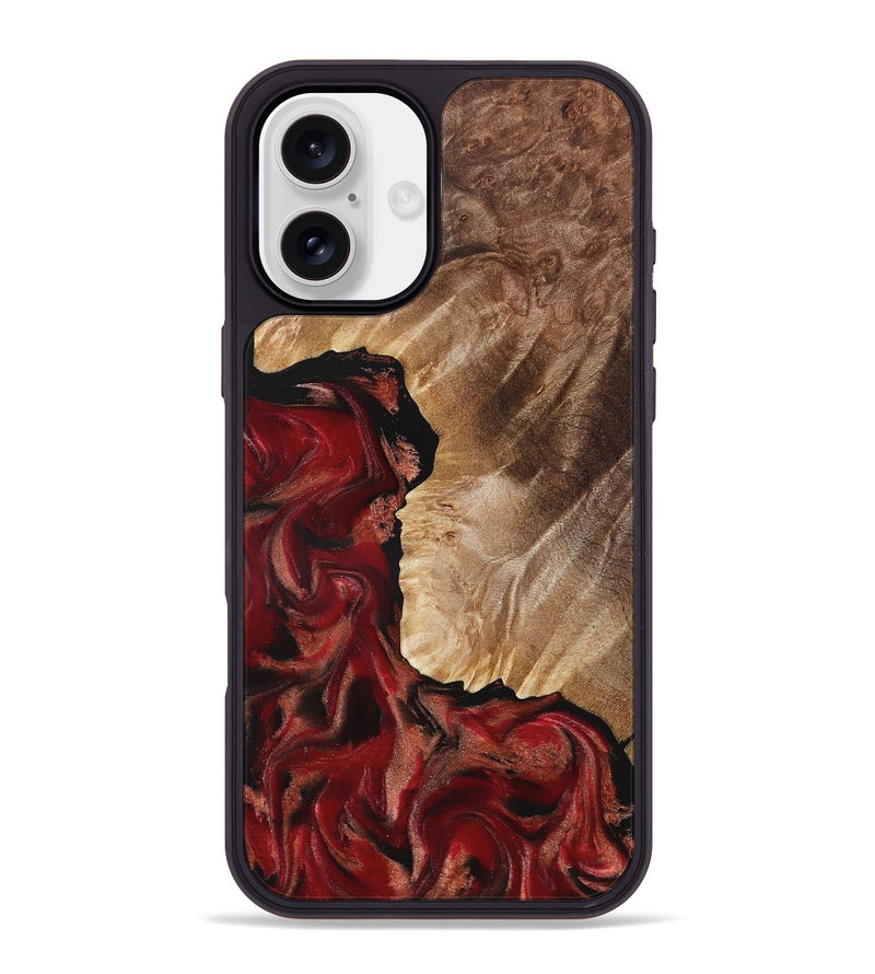 iPhone 16 Plus Wood Phone Case - Etta (Red, 822333)