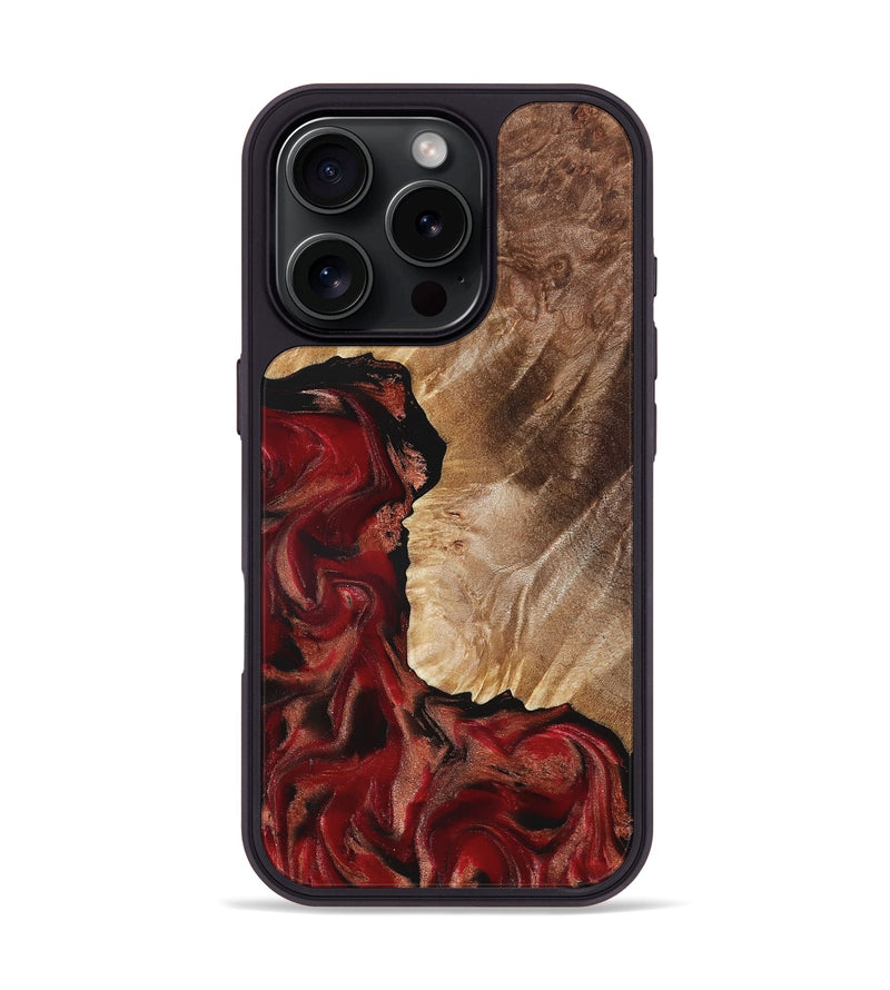iPhone 16 Pro Wood Phone Case - Etta (Red, 822333)