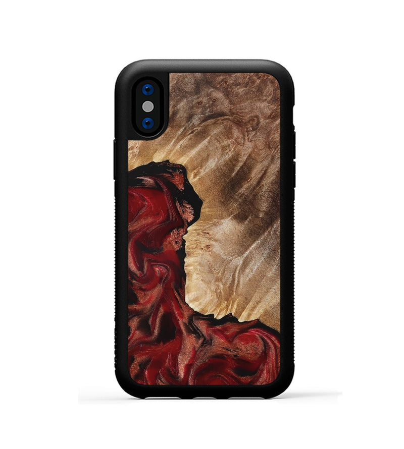 iPhone Xs Wood Phone Case - Etta (Red, 822333)