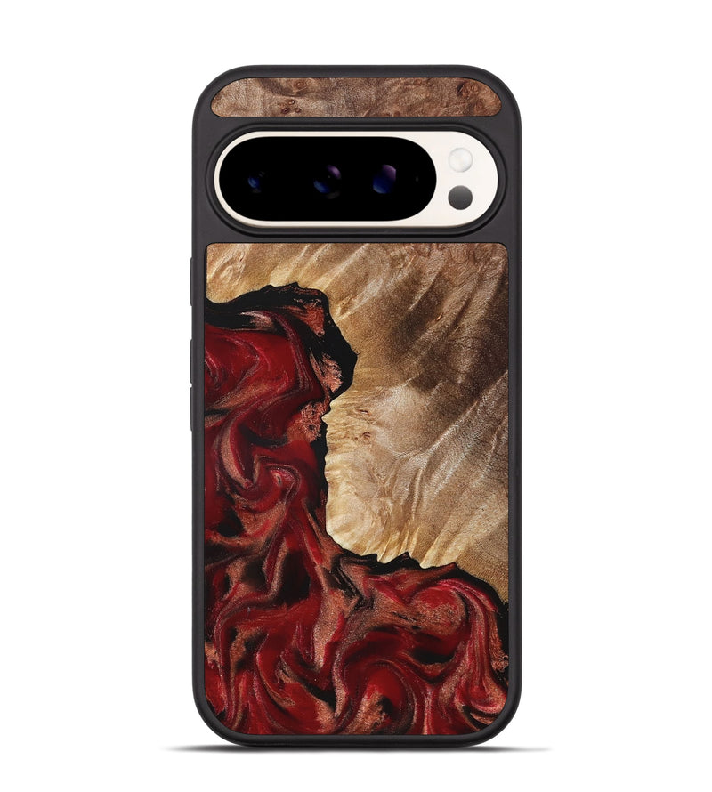 Pixel 9 Wood Phone Case - Etta (Red, 822333)