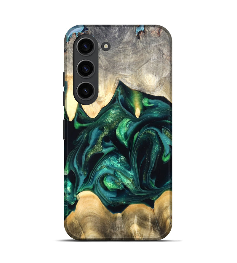 Galaxy S23 Wood Live Edge Phone Case - Tevin (Green, 822378)