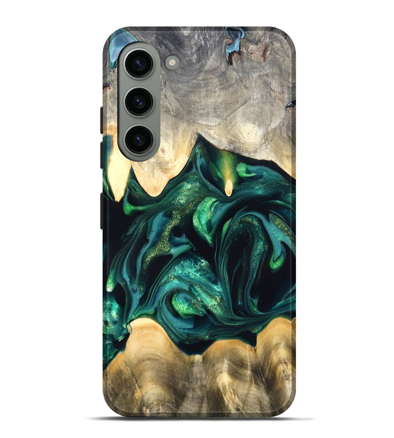 Galaxy S23 Plus Wood Live Edge Phone Case - Tevin (Green, 822378)