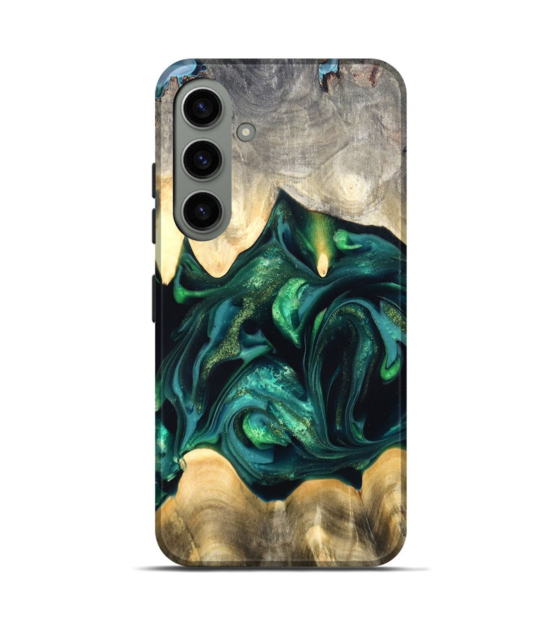 Galaxy S24 Wood Live Edge Phone Case - Tevin (Green, 822378)