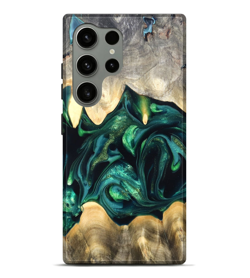 Galaxy S24 Ultra Wood Live Edge Phone Case - Tevin (Green, 822378)