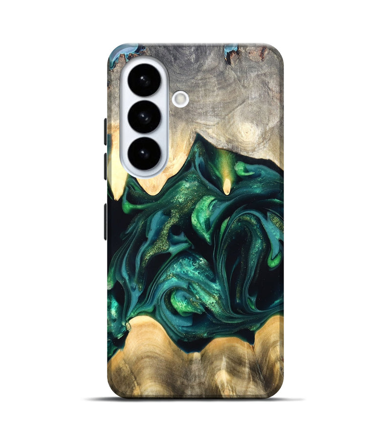 Galaxy S26 Wood Live Edge Phone Case - Tevin (Green, 822378)