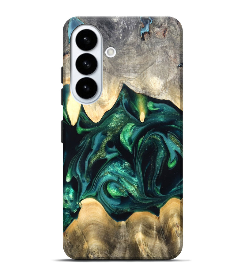 Galaxy S26 Plus Wood Live Edge Phone Case - Tevin (Green, 822378)