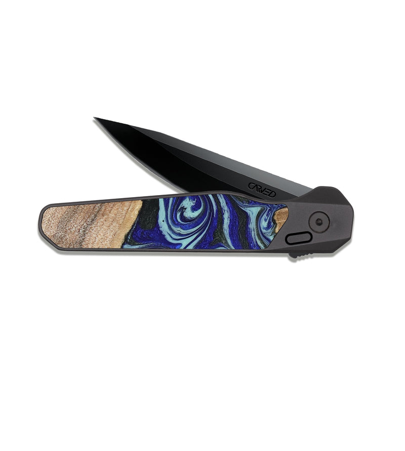 EDC Dark Slate Wood Pocket Knife - Rylan (Blue, 822447)