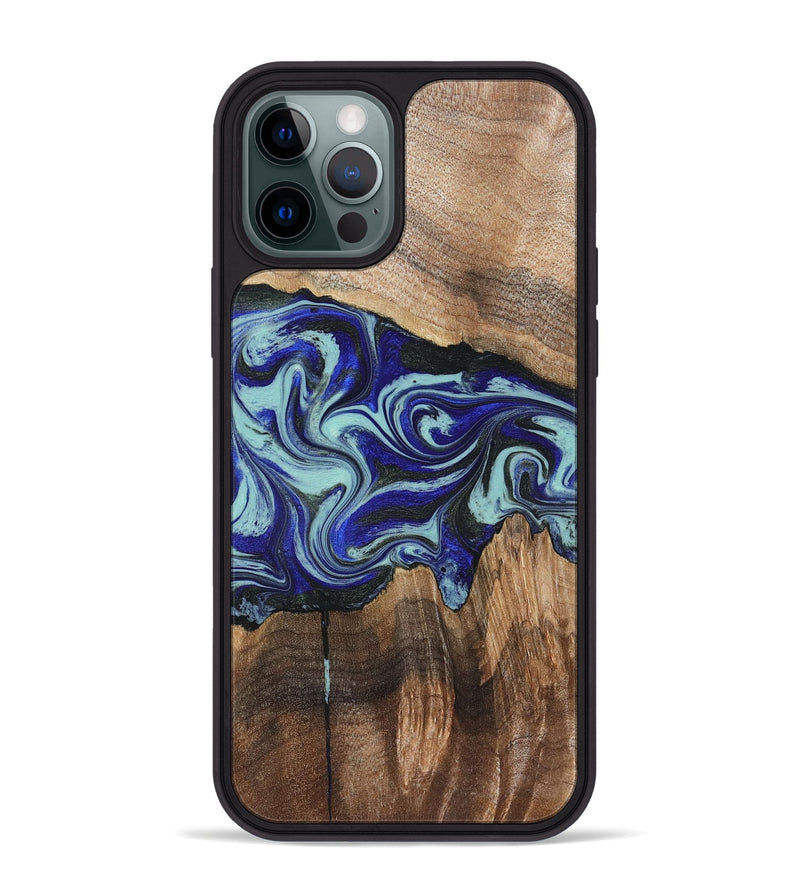 iPhone 12 Pro Max Wood Phone Case - Rylan (Blue, 822447)