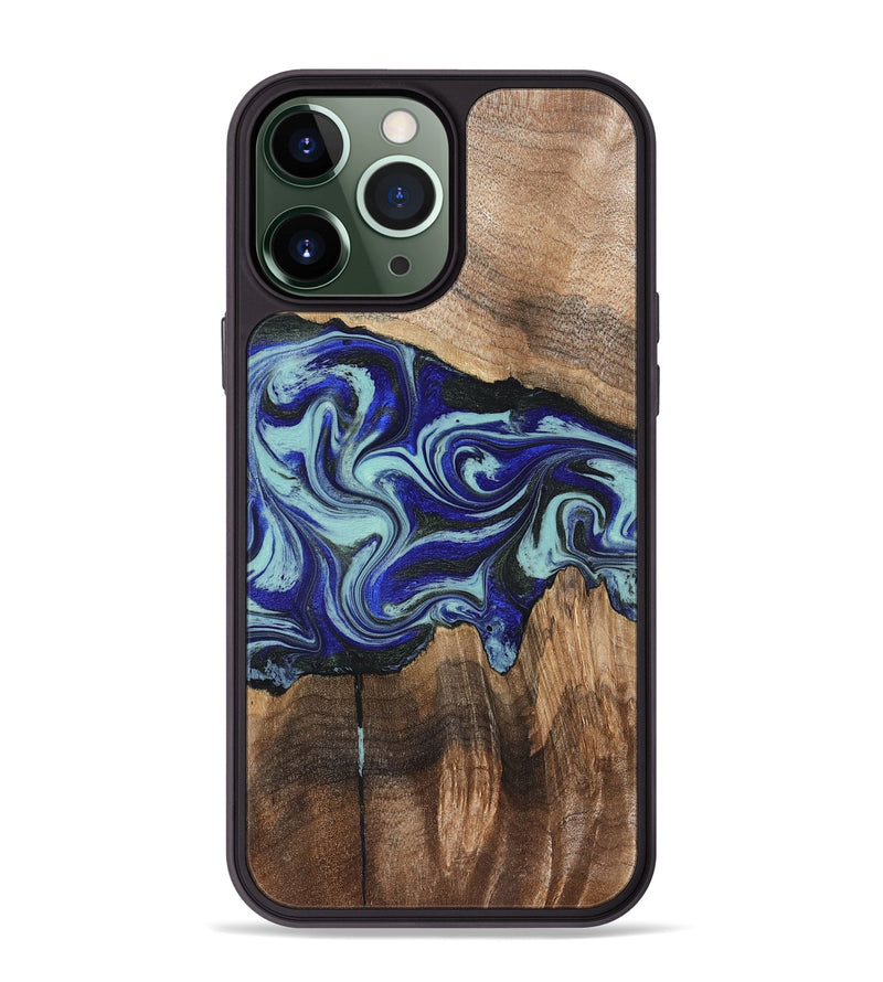 iPhone 13 Pro Max Wood Phone Case - Rylan (Blue, 822447)