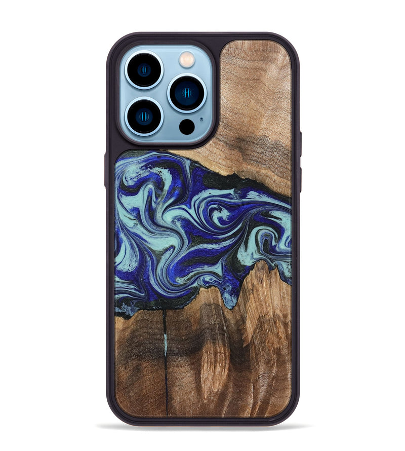 iPhone 14 Pro Max Wood Phone Case - Rylan (Blue, 822447)