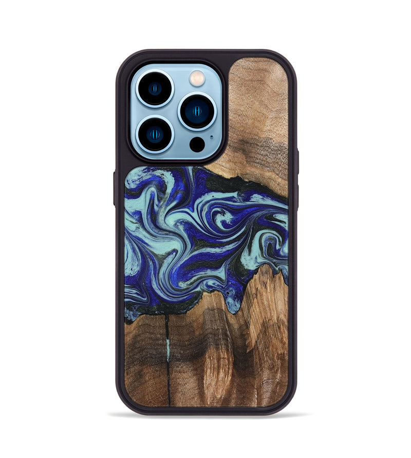 iPhone 14 Pro Wood Phone Case - Rylan (Blue, 822447)