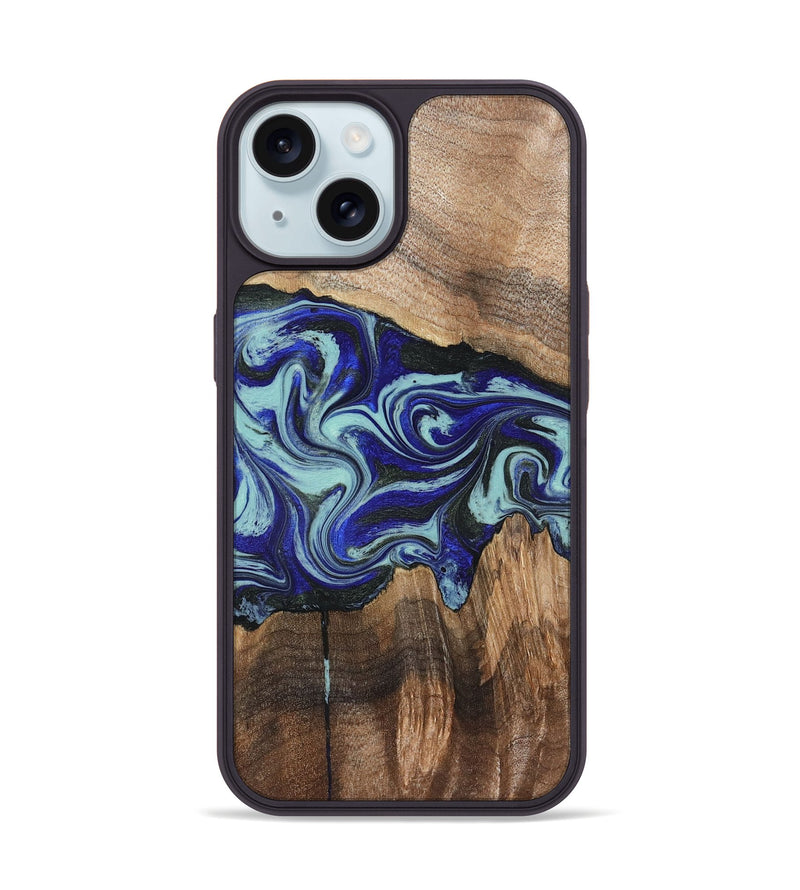 iPhone 15 Wood Phone Case - Rylan (Blue, 822447)
