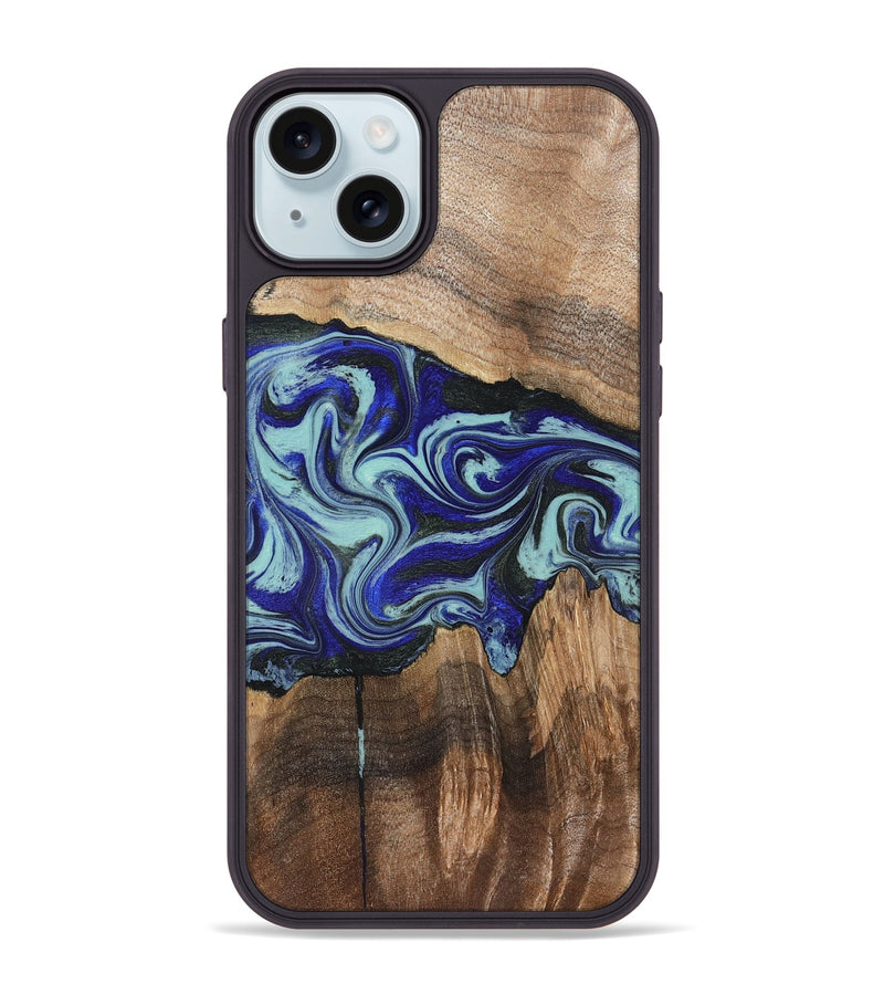iPhone 15 Plus Wood Phone Case - Rylan (Blue, 822447)