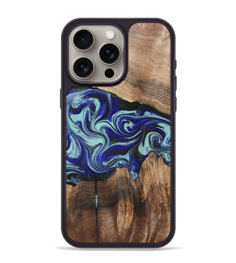 iPhone 15 Pro Max Wood Phone Case - Rylan (Blue, 822447)