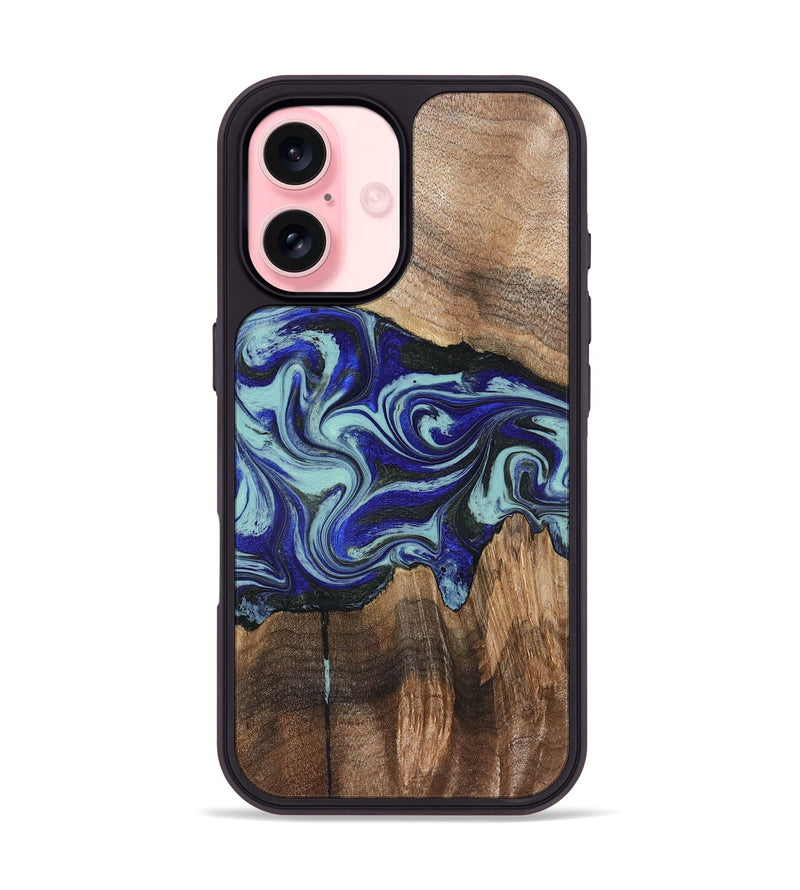 iPhone 16 Wood Phone Case - Rylan (Blue, 822447)