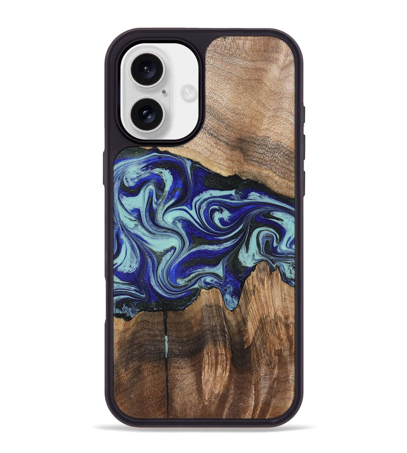 iPhone 16 Plus Wood Phone Case - Rylan (Blue, 822447)