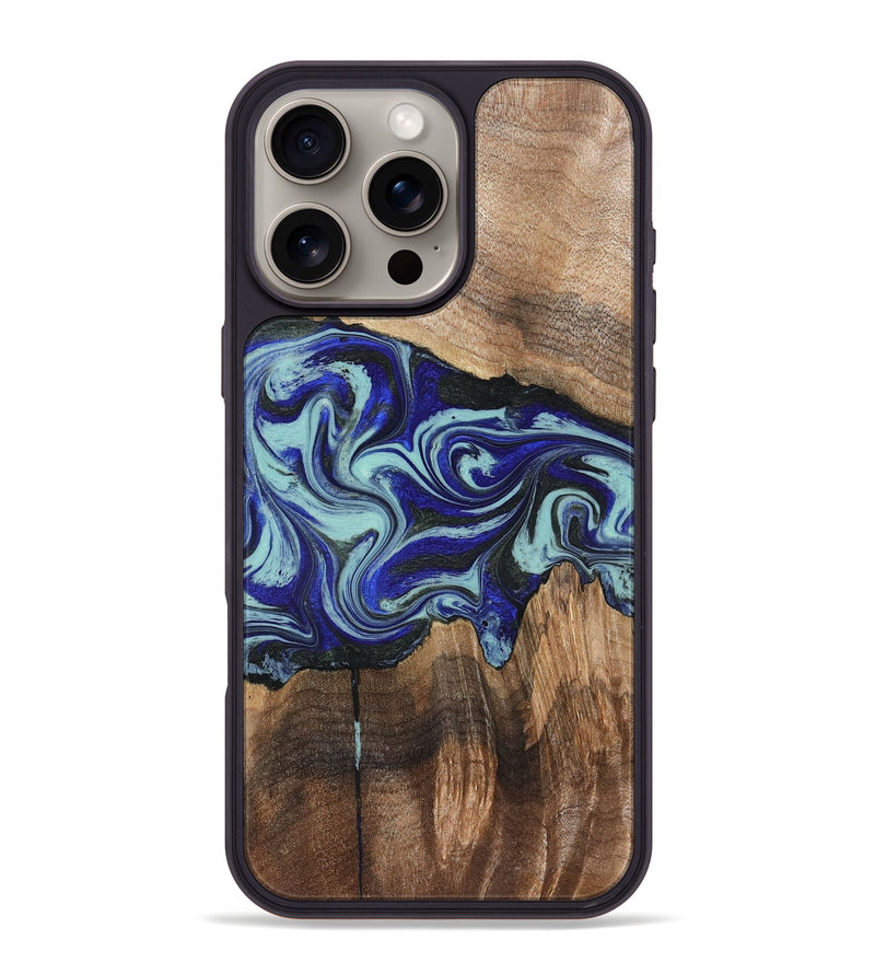 iPhone 16 Pro Max Wood Phone Case - Rylan (Blue, 822447)
