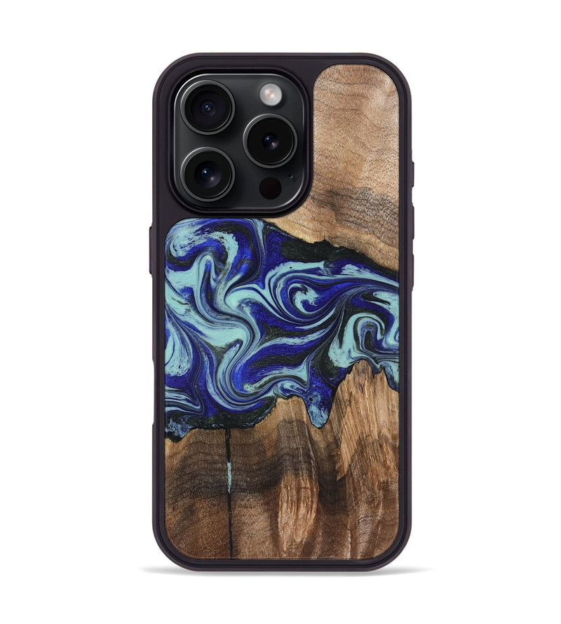 iPhone 16 Pro Wood Phone Case - Rylan (Blue, 822447)
