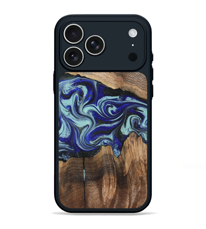 iPhone 17 Pro Max Wood Phone Case - Rylan (Blue, 822447)