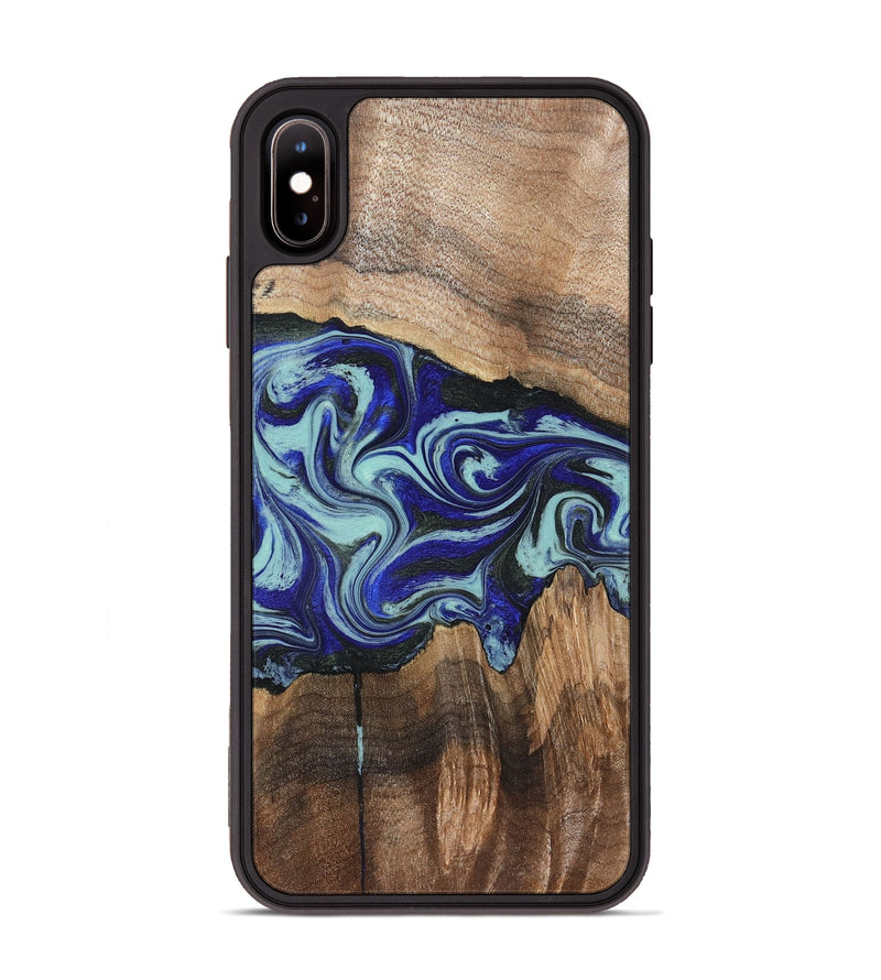 iPhone Xs Max Wood Phone Case - Rylan (Blue, 822447)
