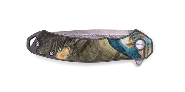 EDC Wood Pocket Knife - January (Teal & Gold, 822452)