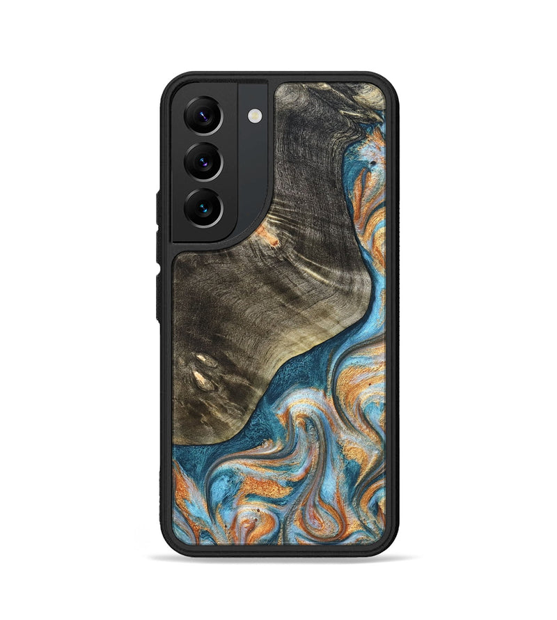 Galaxy S22 Wood Phone Case - January (Teal & Gold, 822452)