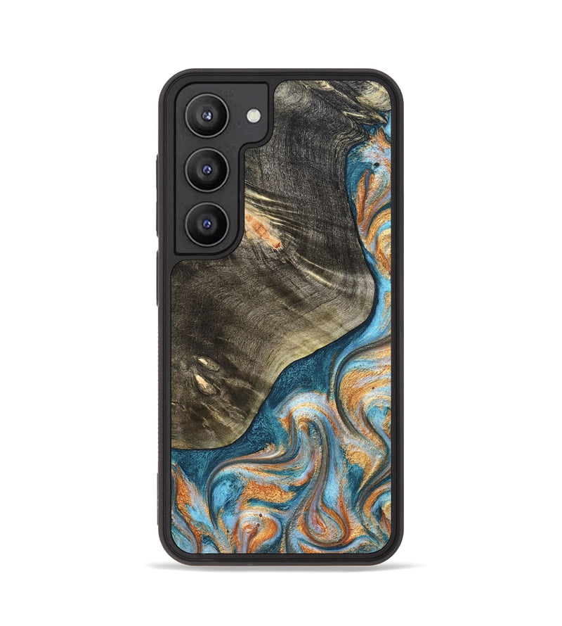 Galaxy S23 Wood Phone Case - January (Teal & Gold, 822452)