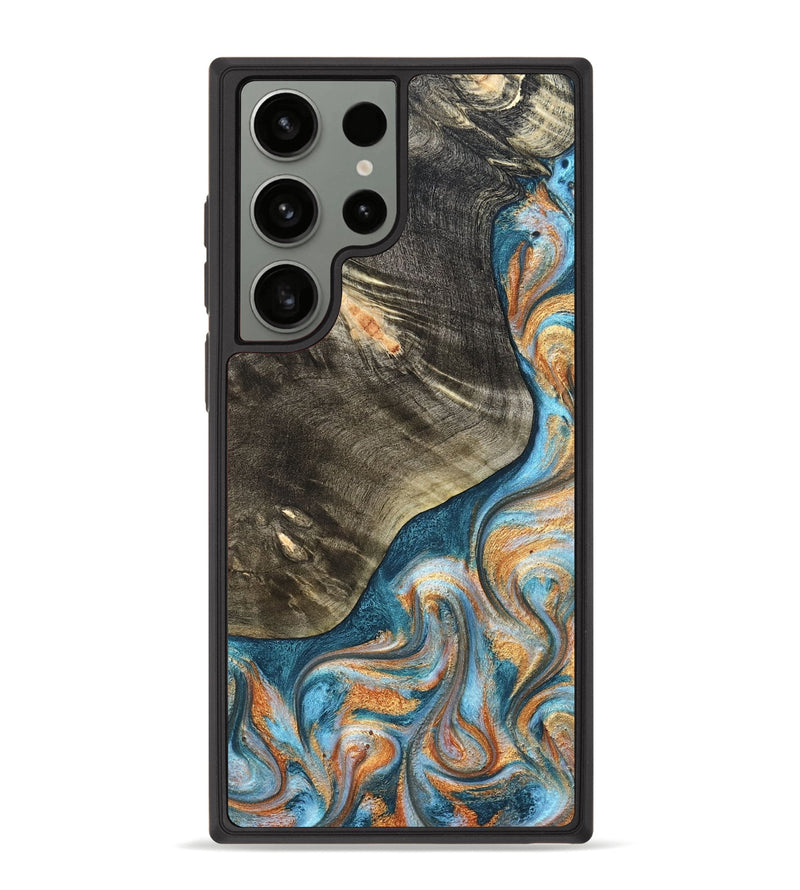 Galaxy S23 Ultra Wood Phone Case - January (Teal & Gold, 822452)