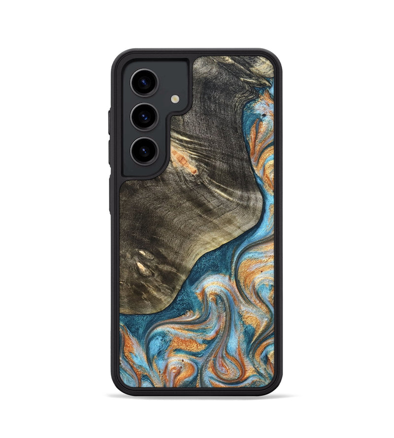 Galaxy S24 Wood Phone Case - January (Teal & Gold, 822452)