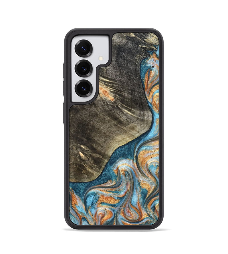 Galaxy S25 Wood Phone Case - January (Teal & Gold, 822452)