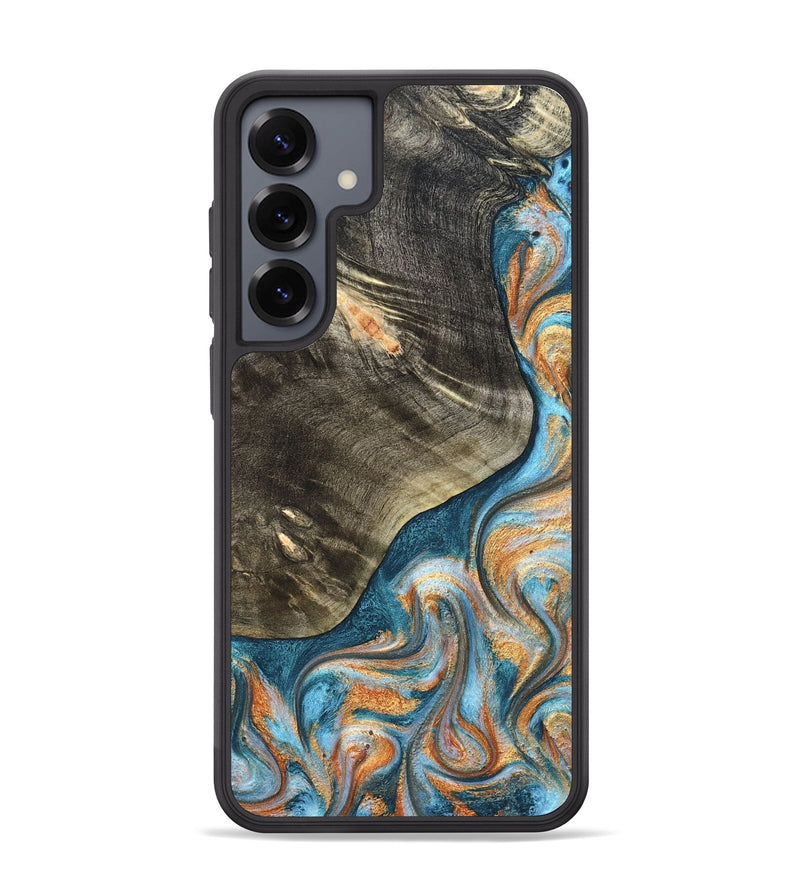 Galaxy S25 Plus Wood Phone Case - January (Teal & Gold, 822452)