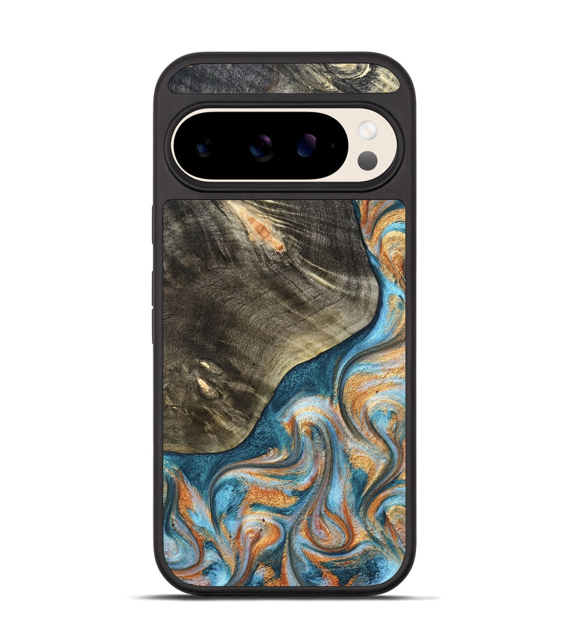 Pixel 10 Wood Phone Case - January (Teal & Gold, 822452)