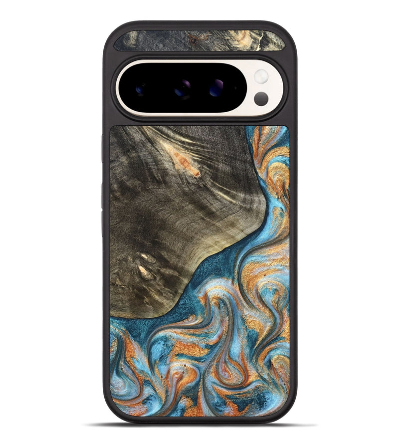 Pixel 10 Pro XL Wood Phone Case - January (Teal & Gold, 822452)