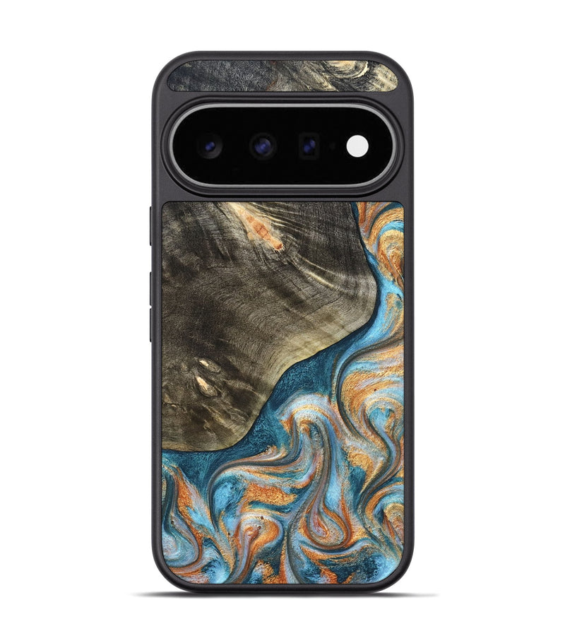 Pixel 11 Pro Wood Phone Case - January (Teal & Gold, 822452)