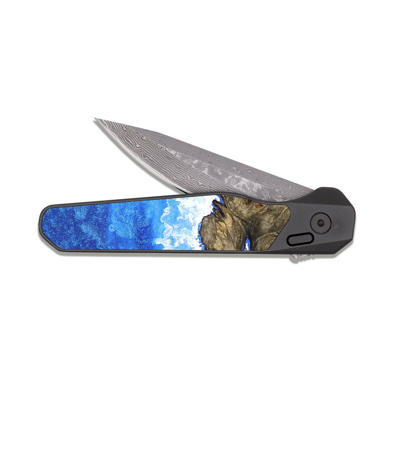 EDC Dark Damascus Wood Pocket Knife - Lorenzo (Coastal, 822513)
